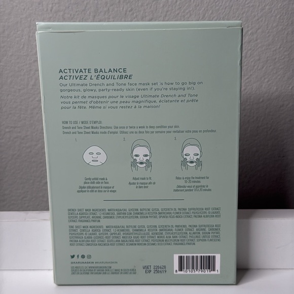 Karuna Tone and Drench Sheet Mask Set 4 Pack NWT - Picture 2 of 3